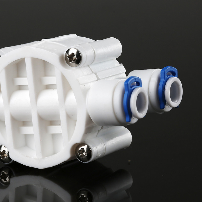 RO Пластмасов клапан за вода 4-пътен 1/4" OD маркуч Бързо свързване Reveser Осмоза Монтаж за аквариум Домашна градина Тръбни съединители