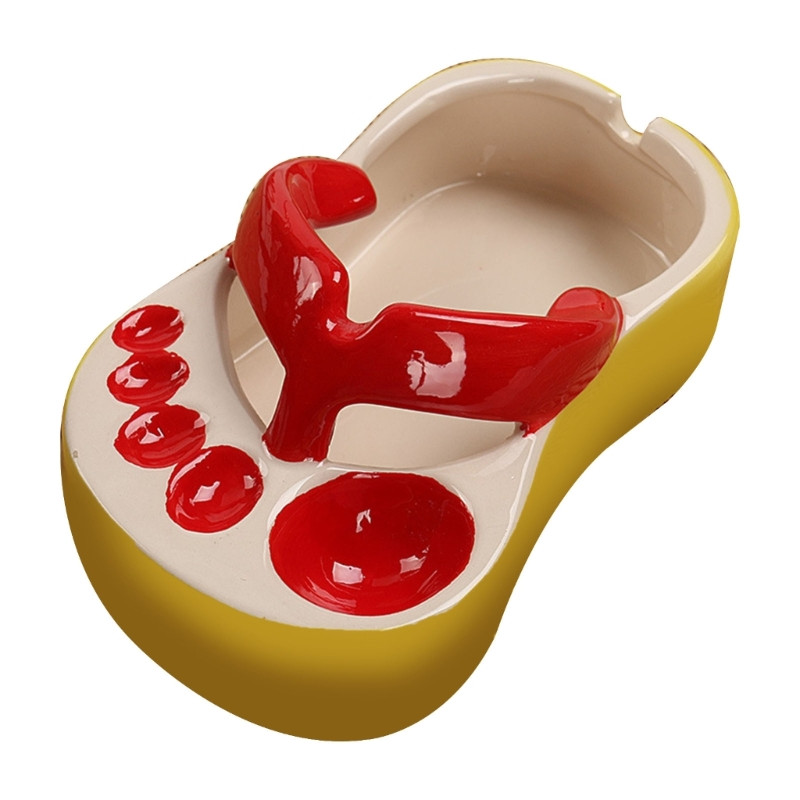 H55E Забавна купа за сервиране на храна Керамични джапанки Пепелник Мини пържени картофи Чиния