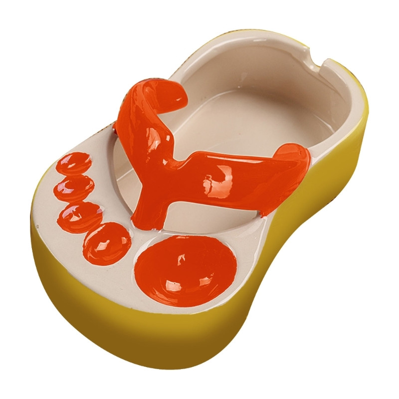 H55E Забавна купа за сервиране на храна Керамични джапанки Пепелник Мини пържени картофи Чиния