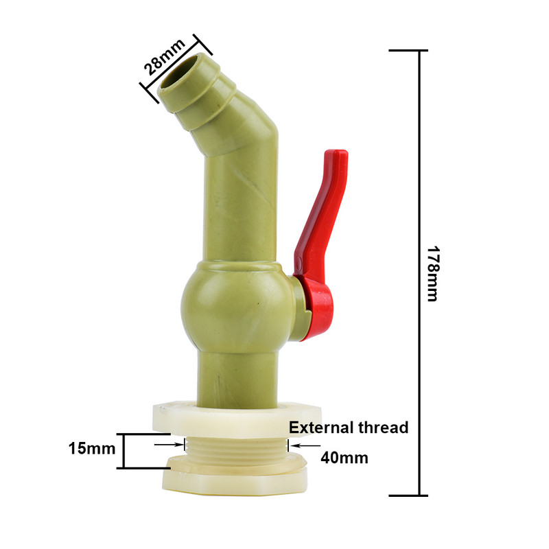 1" външна резба ABS пластмасов конектор за резервоар за вода Аксесоари за аквариум Напоителна система Превключвател на резервоар за вода Кранове