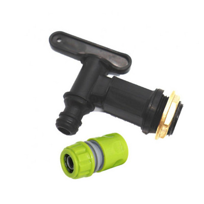 IBC Wasserhahn tonnás hordós szellőző S60 Zentrum transzfer Abdeckung Drehen 6 perces 3/4 Schwarz Schnuller Wasserhahn kertre