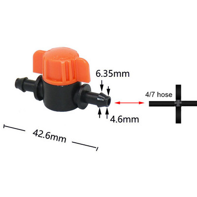 4/7 mm-es 6 mm-es tömlő vízszelep Kerti automatikus csepegtető öntözés csatlakozó rendszer 1/4" mini cső öntözés szöges kapcsoló vezérlő szerelvények o