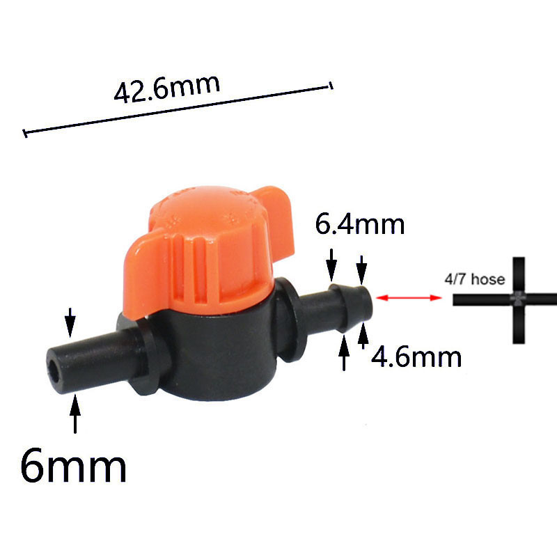 4/7 мм 6 мм маркуч воден клапан Градинска система за автоматичен конектор за капково напояване 1/4" мини тръба за поливане Превключвател с бодливи контролни фитинги o