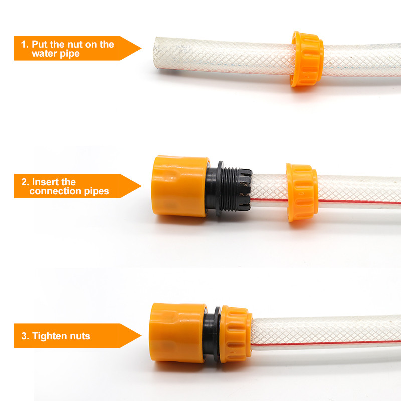 Бърз конектор за вода 4-точкова водопроводна тръба Бързо свързваща се връзка Маркуч Ремонт на тръби Съединител Адаптер за градинско напояване