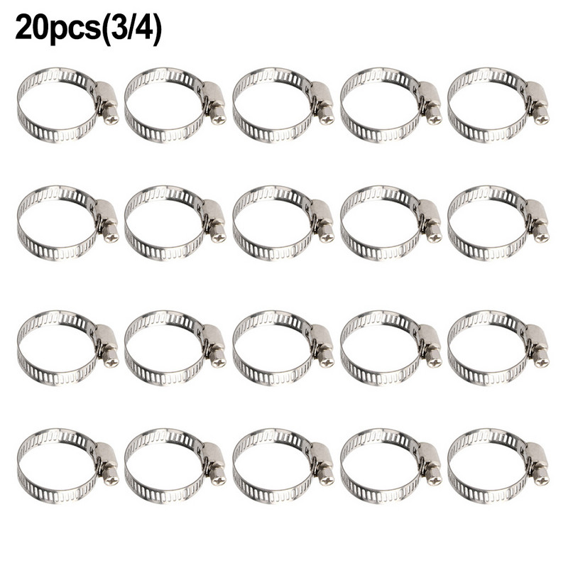 Stezaljka Stezaljke za crijevo Kartica za pričvršćivanje za cijev za vodu Cijev za gorivo Vrtni dijelovi Vodovod nehrđajući čelik 10-29 mm 20 kom Konektor