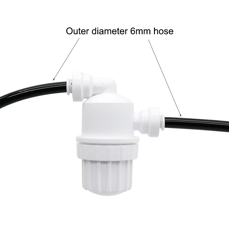 Γρήγορη υποδοχή φίλτρου νερού 90 μοιρών αγκώνα 1/4 ιντσών 3/8 ιντσών σωλήνας POM σωλήνας σύνδεσης PE Φίλτρο με αντίστροφη όσμωση Εξαρτήματα