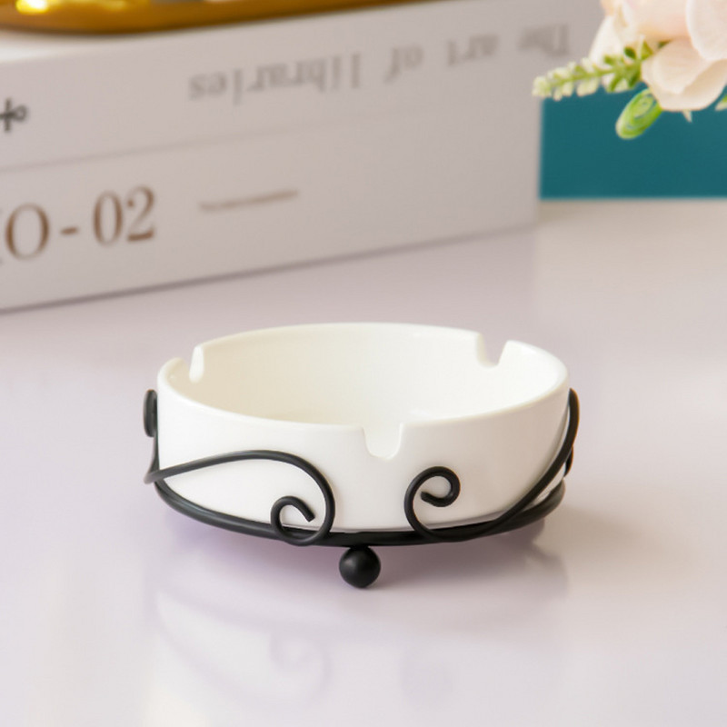 Δίσκος στάχτης Κεραμικός Διακοσμητικός Αντοχή στις θερμοκρασίες Επιτραπέζιο Τασάκι Διακόσμηση Στήριξης Σαλονιού Αντιζευματουργικό Φορητό Χρυσό