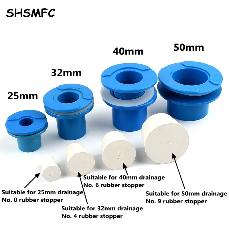 Синьо OD 25 32 40 50 mm Конектор за дренаж на аквариум Конектори за дренажни тръби на резервоар за вода Изходни съединения Фитинги за тръби за водни консумативи