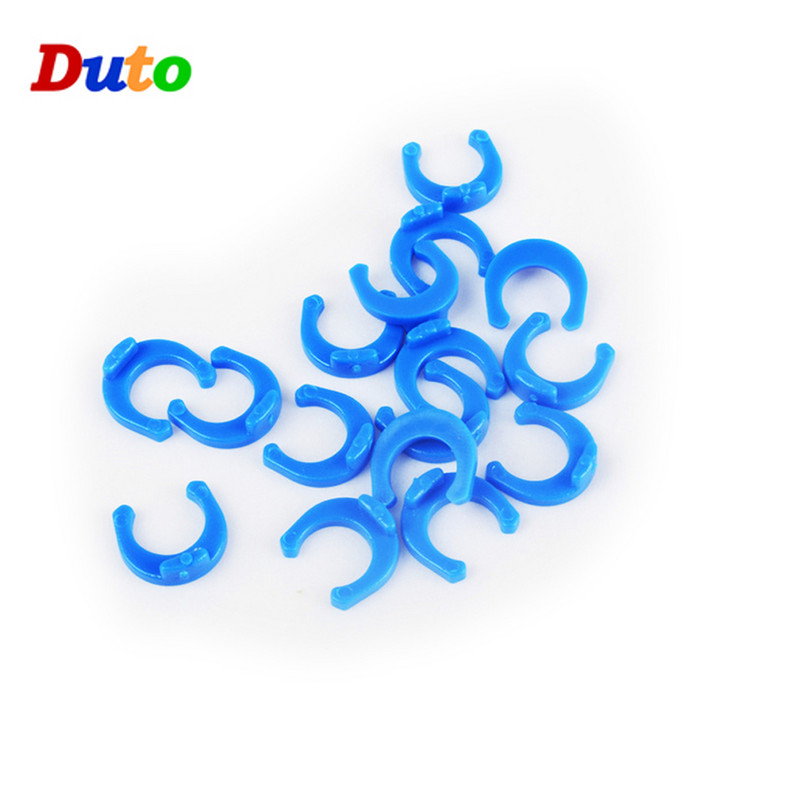 100Pcs 1/4" OD Tube Fitting Blue Black Clip C-ring Заключване на маркуча Бърз конектор Аквариум RO воден филтър Обратна осмоза