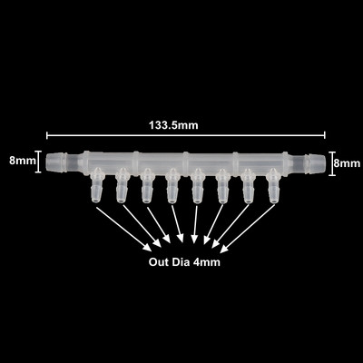 5db 8*4mm-es tízutas csatlakozók légszivattyú tömlő akváriumi szerelvények akvárium csatlakozók kiváló minőségű PP pagoda adapterek