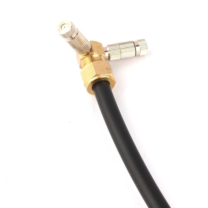 1 бр. Вътрешен диаметър 9,5 mm Метален съединител 60/120/180 градуса Месингов двоен спрей Зелен палец Микро мъгла с високо налягане Съединения