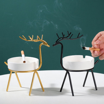 Κεραμικό τασάκι Creative Deer Ralf Iron Crafts Τασάκι επίδειξης ράφι Σαλόνι Οικιακά περιστροφικά παχύρρευστα τασάκια