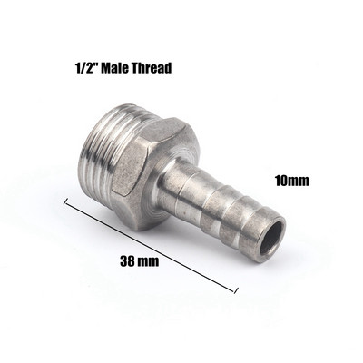 1/4" 3/8" 1/2" menet 8mm 10mm rozsdamentes acél pagoda csatlakozó öntözővíz tömlő csatlakozó gáz lágycsöves adapterek