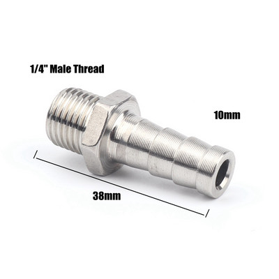 1/4" 3/8" 1/2" menet 8mm 10mm rozsdamentes acél pagoda csatlakozó öntözővíz tömlő csatlakozó gáz lágycsöves adapterek