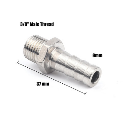 1/4" 3/8" 1/2" menet 8mm 10mm rozsdamentes acél pagoda csatlakozó öntözővíz tömlő csatlakozó gáz lágycsöves adapterek