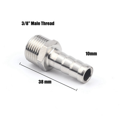 1/4" 3/8" 1/2" menet 8mm 10mm rozsdamentes acél pagoda csatlakozó öntözővíz tömlő csatlakozó gáz lágycsöves adapterek