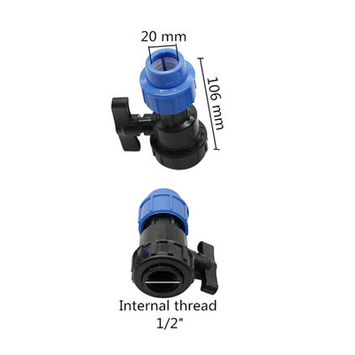 DN20 DN25 DN32 - 1/2" 3/4" 1" belső menetes PE vízzáró szelep Kerti öntözőrendszer Csőcső tömlőcsatlakozás Gyors csatlakozás