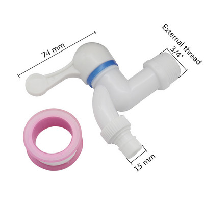 1/2" 3/4" külső menetes vízcsap szelep 15 mm kimenet átmérő tömítőszalag vízcsap Kerti öntözővíz vezérlő kapcsoló