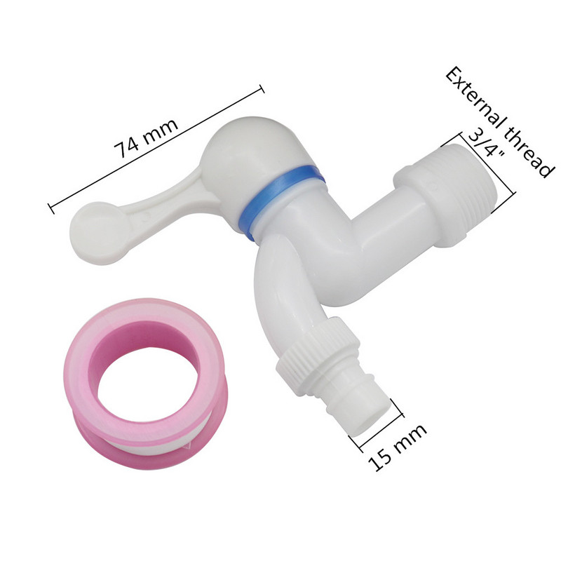 1/2' 3/4' външна резба Кран за вода 15 мм Диаметър на изхода Уплътнителна лента Кран за вода Превключвател за управление на водата за напояване на градината