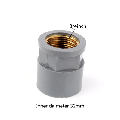 1 db 20*1/2"25*1/2"25*3/4"32*3/4"32*1" csökkentett egyenes PVC csatlakozó Cooper női menetes szürke csőszerelvények kerti öntözés