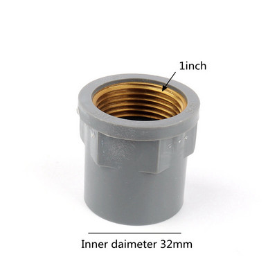 1 db 20*1/2"25*1/2"25*3/4"32*3/4"32*1" csökkentett egyenes PVC csatlakozó Cooper női menetes szürke csőszerelvények kerti öntözés