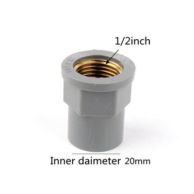 1 db 20*1/2"25*1/2"25*3/4"32*3/4"32*1" csökkentett egyenes PVC csatlakozó Cooper női menetes szürke csőszerelvények kerti öntözés