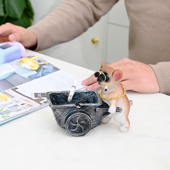 Σταχτοδοχείο Creative Resin Smoker Anti-fly Ash Hold Cart Animal Carte Cute Dog Storage Box Επιτραπέζιο Τασάκι πούρων Διακόσμηση σπιτιού