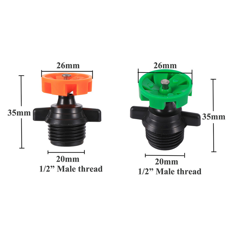 360 fokban forgatható öntözőfúvóka, 1/2"-os apa menetes automata forgó locsológép Kerti Park Gyep Virág Zöldségöntözés