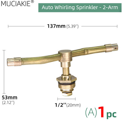 MUCIAKIE 1db 2/3/4 karos automata forgó permetező kerti pázsit öntözés öntöző fúvóka permetező forgó sárgaréz permetező