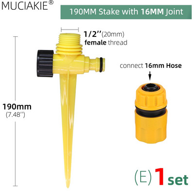 MUCIAKIE 1db 2/3/4 karos automata forgó permetező kerti pázsit öntözés öntöző fúvóka permetező forgó sárgaréz permetező