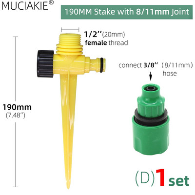 MUCIAKIE 1db 2/3/4 karos automata forgó permetező kerti pázsit öntözés öntöző fúvóka permetező forgó sárgaréz permetező