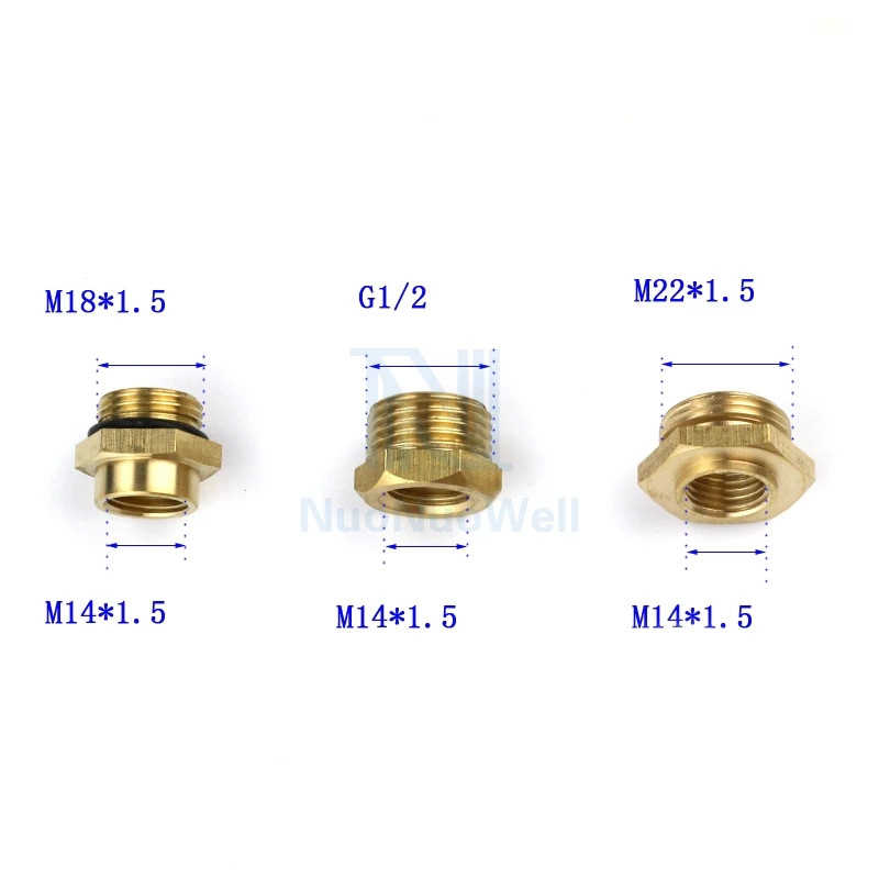 Mezőgazdasági permetező 1/2" 1/4" réz csatlakozó M14*1,5 M18 M22 cső öntözőköd sprinkler fúvóka adapter csavar menetes csatlakozás