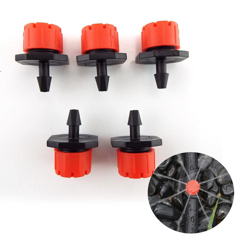 4/7 PE маркуч за водна пръскачка Micro Flow Dripper 8 дупки Drip Head Разпръскващ спрей Дюзи за напояване на градина Комплект за самополиване