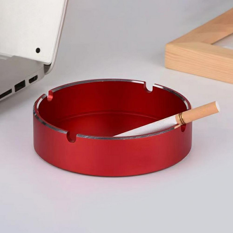 Кръгъл пепелник от неръждаема стомана CNC процес против изгаряне, топлоустойчивост, метал, домашен хол, бизнес пепелник, вътрешна употреба