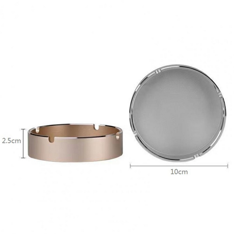 Кръгъл пепелник от неръждаема стомана CNC процес против изгаряне, топлоустойчивост, метал, домашен хол, бизнес пепелник, вътрешна употреба