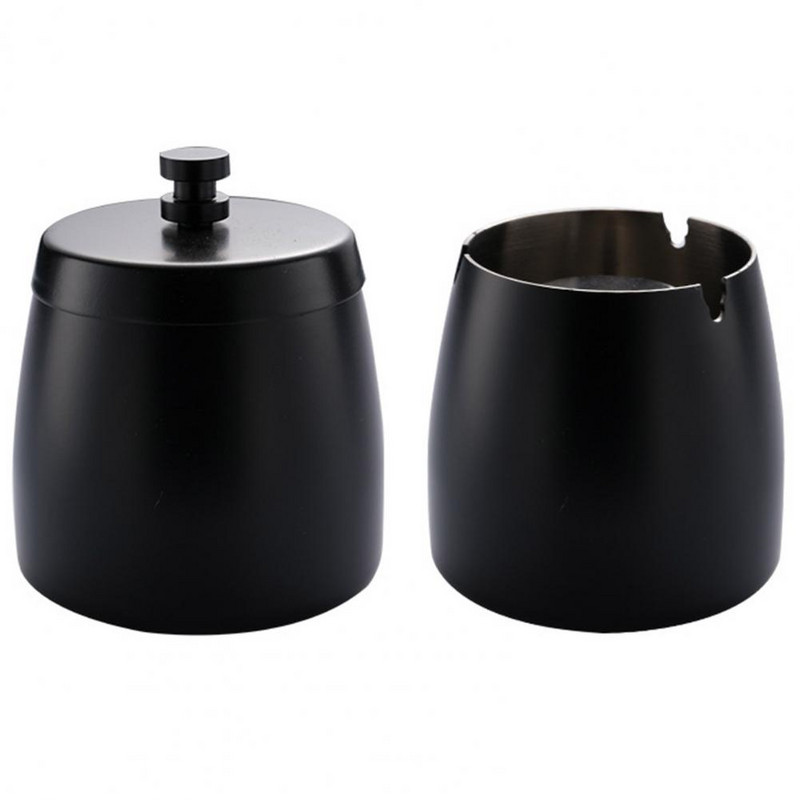 Креативна фуния Ветроустойчива чаша за пепелник за кола U-образен жлеб Подвижен държач за пепел от неръждаема стомана с капак Всекидневна Офис Домашен декор