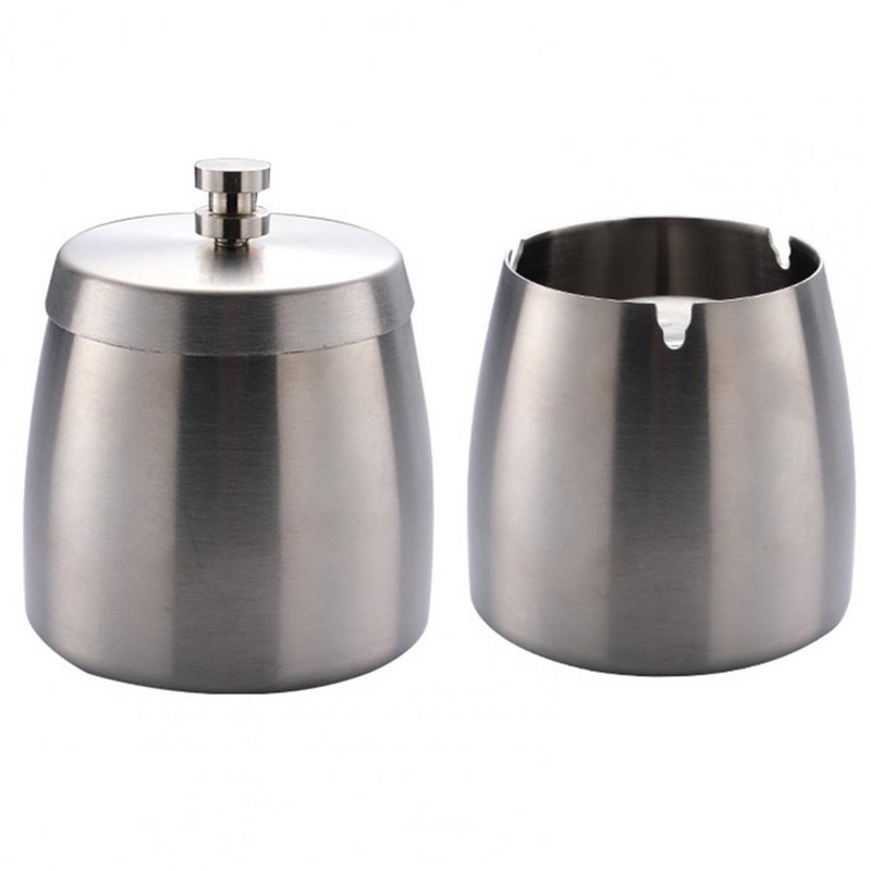 Креативна фуния Ветроустойчива чаша за пепелник за кола U-образен жлеб Подвижен държач за пепел от неръждаема стомана с капак Всекидневна Офис Домашен декор