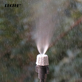 RBCFHI 20PCS Ρυθμιζόμενα ακροφύσια άρδευσης στάγδην κήπου Dripper Watering Sprayer Ψεκαστήρας ψεκασμού 4/7mm Σύνδεσμος Tee
