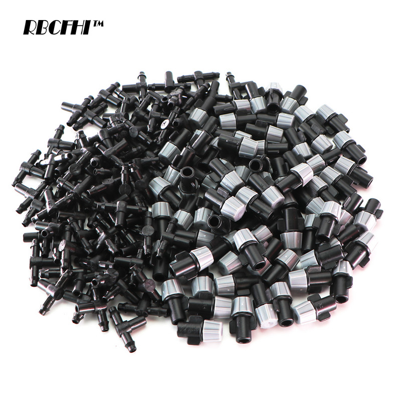 RBCFHI 20PCS Podesivi vrt Navodnjavanje kap po kap Mlaznice za zamagljivanje Kapalica za navodnjavanje Raspršivač za raspršivanje 4/7 mm T-priključak