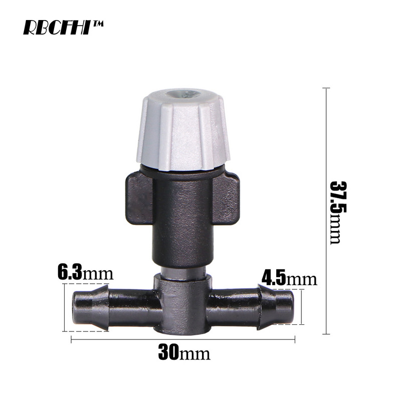 RBCFHI 20PCS Podesivi vrt Navodnjavanje kap po kap Mlaznice za zamagljivanje Kapalica za navodnjavanje Raspršivač za raspršivanje 4/7 mm T-priključak