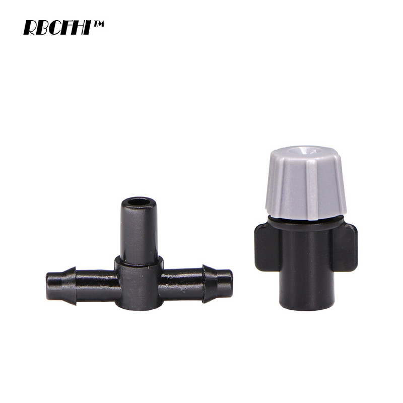 RBCFHI 20PCS Podesivi vrt Navodnjavanje kap po kap Mlaznice za zamagljivanje Kapalica za navodnjavanje Raspršivač za raspršivanje 4/7 mm T-priključak