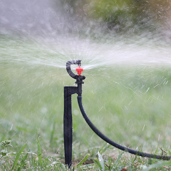 Περιστροφικός ψεκαστήρας MUCIAKIE 5 τμχ 360° με πάσσαλο 21cm 1/4\'\' Barb Connecter Micro Watering Irigation Spray G Τύπος Ατμοποιητής κήπου