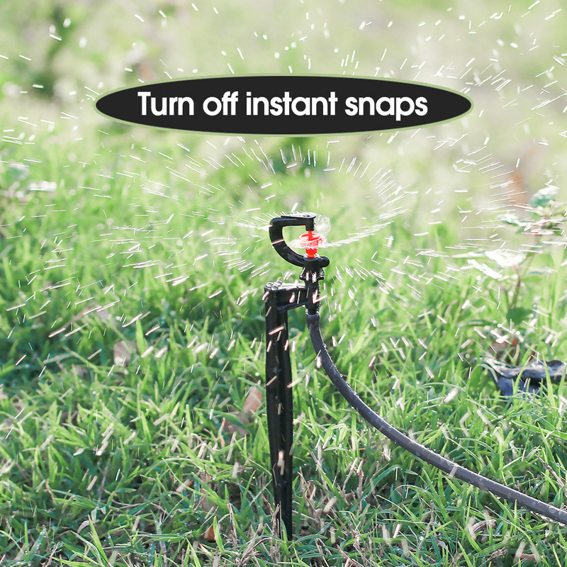 MUCIAKIE 5 DB 360°-os forgólocsoló 21 cm-es karóval, 1/4`` Barb Connecter Mikro öntöző öntöző spray G típusú kerti porlasztóval