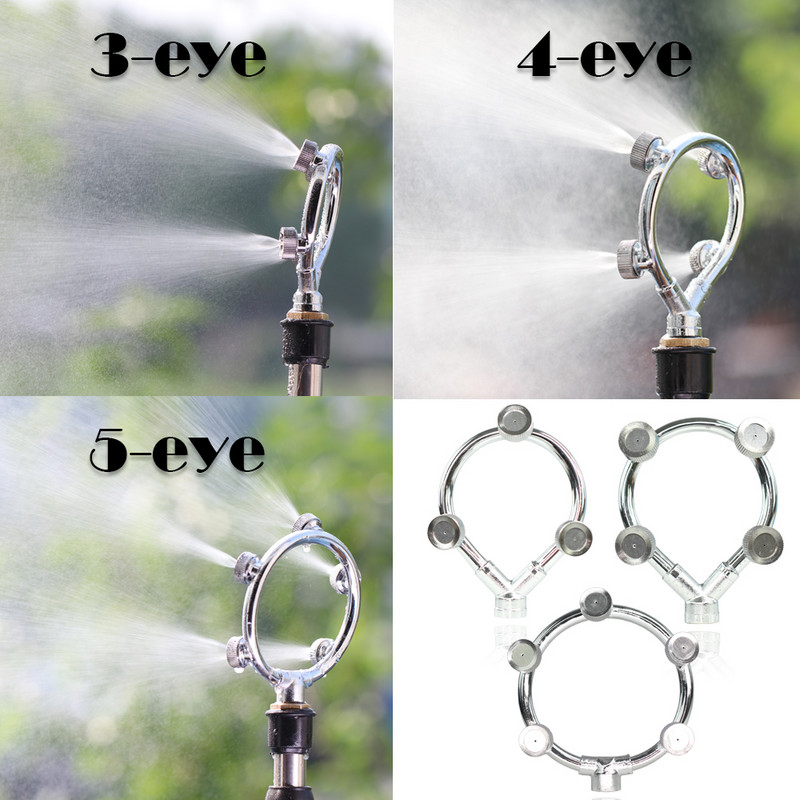 1 db rozsdamentes acél kerti párásító fúvókák 3/4/5 kivezetések kerti öntözés hűtő öntözőrendszer permetező permetező M14 1/2"-es