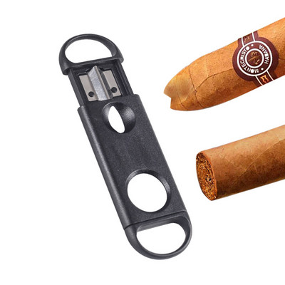 Dvigubos paskirties cigarų pjaustytuvas, nešiojamasis nerūdijančio plieno V formos cigarų pjaustytuvas cigarų rūkymo priedai