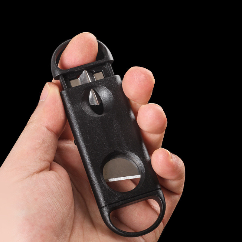 Kettős célú szivarvágó hordozható rozsdamentes acél V-alakú szivarvágó szivarfüstölési tartozékok