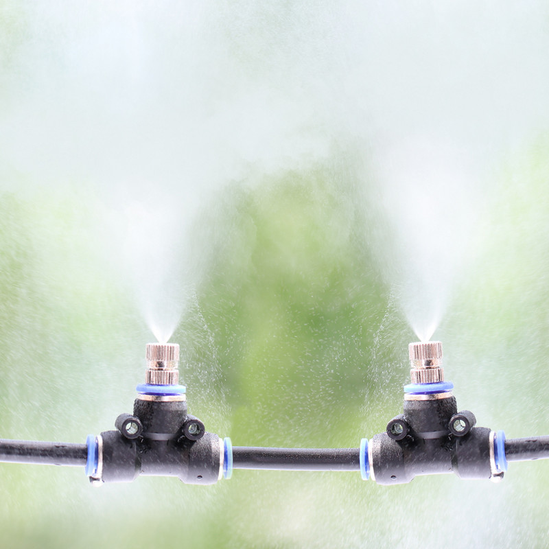 5db 6 mm-es gyorstolható porlasztó fúvókák, alacsony nyomású, ködképző hűtőrendszer csúszózáras spray-póló csatlakozó az éttermi udvarhoz