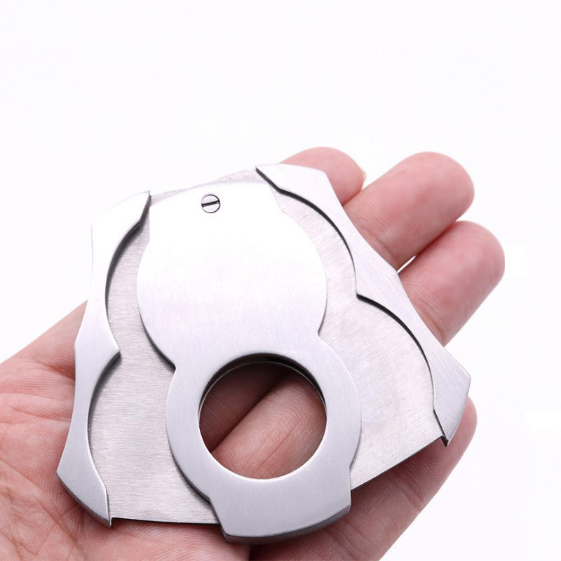 Резачка за пури от неръждаема стомана Ножица Нож за пури Нож за пури Двойни остриета Резачка за перфоратори за пури Гилотина Инструмент за пушене на пури