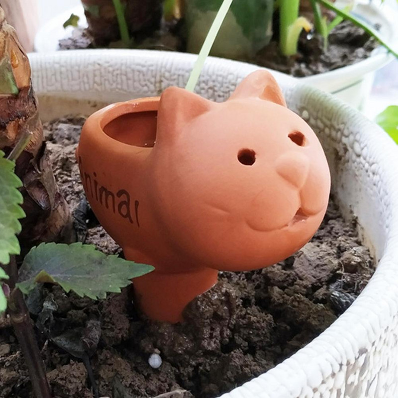 Vízszivárgó készülék Kreatív Aranyos Forma Kerámiák Otthoni Virágnövények Lusta öntözés Cseppsebesség-szabályozás Öntöző Kerti kellékek