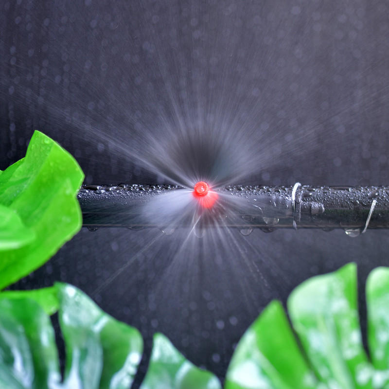 20 DB 90/180/360 fokos mikropermetező fúvóka 11 cm-es karó, 1/4 hüvelykes barb csatlakozó kerti öntözés öntözés locsoló üvegház
